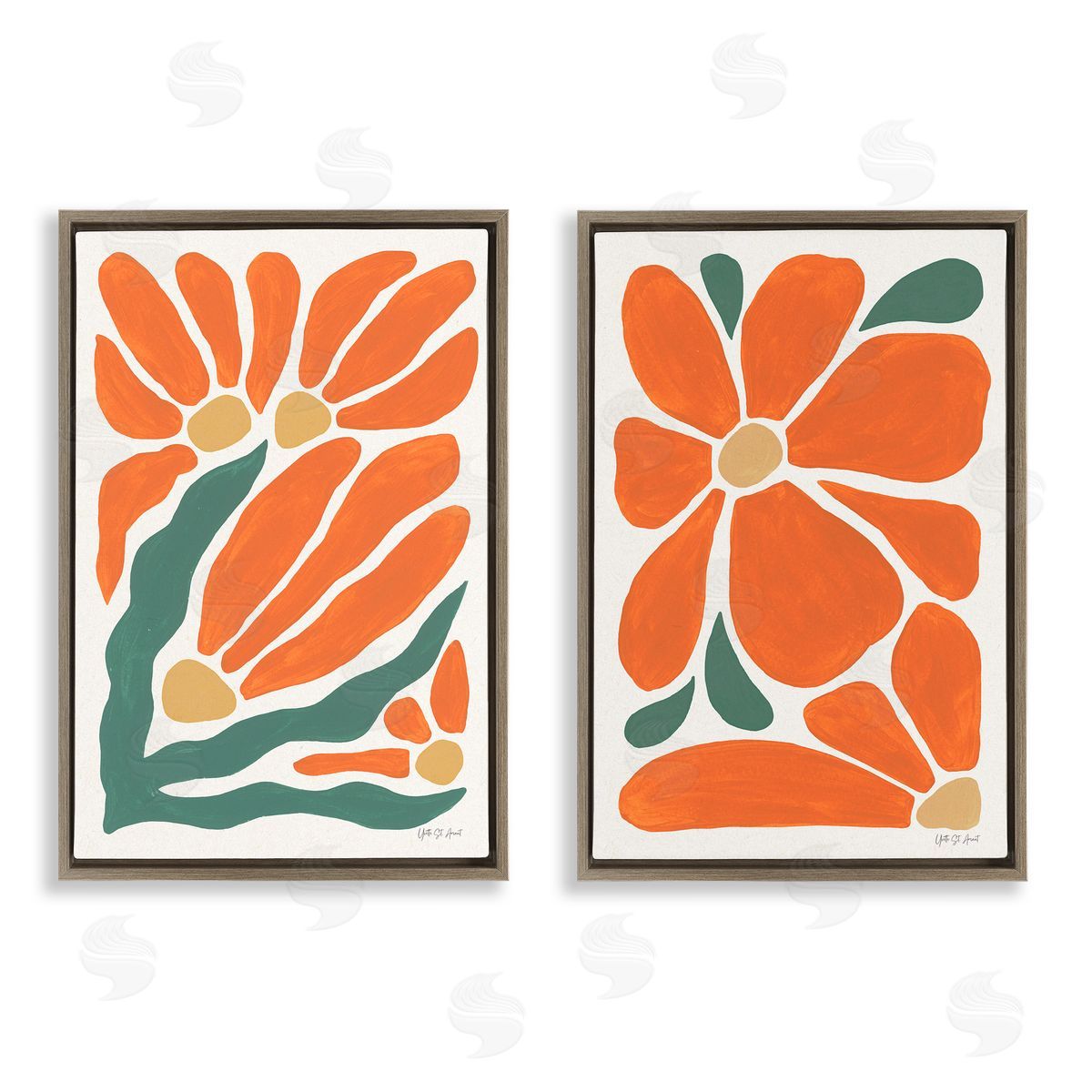 Yvette St. Amant Midcentury Flower Abstracts Canvas Wall Art Print