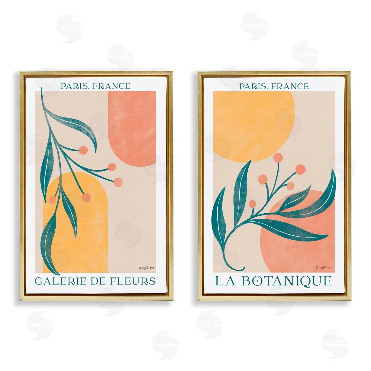 Becky Thorns Botanicals over Geometrics Canvas Wall Art Print