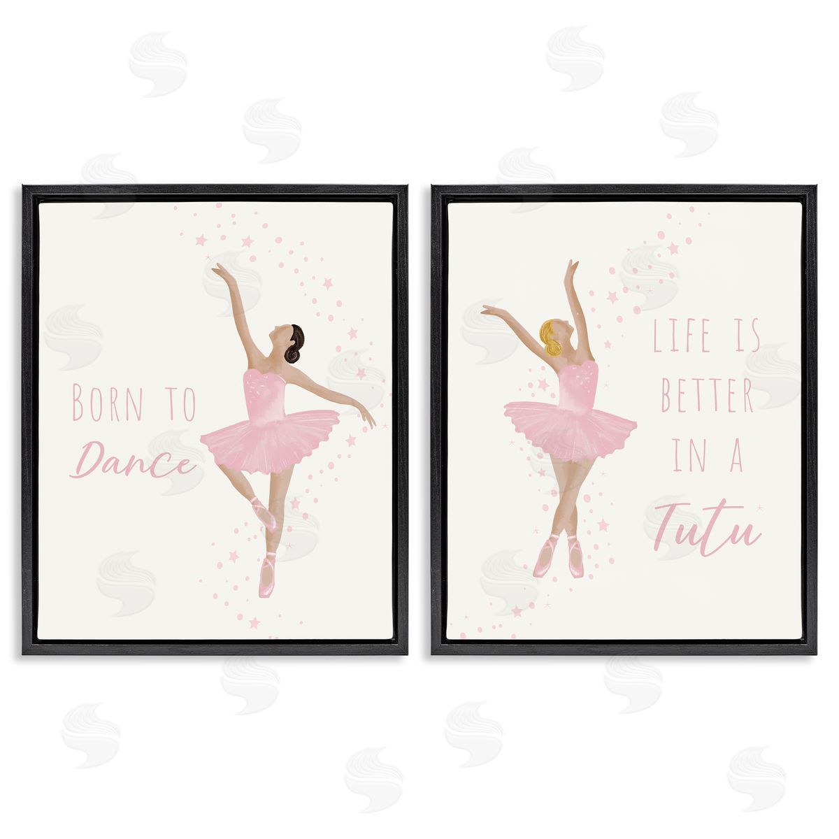 Inspiring Ballerina Sentiments Black Floating Frame Canvas Wall Art, Home Decor by Chen Alyesh