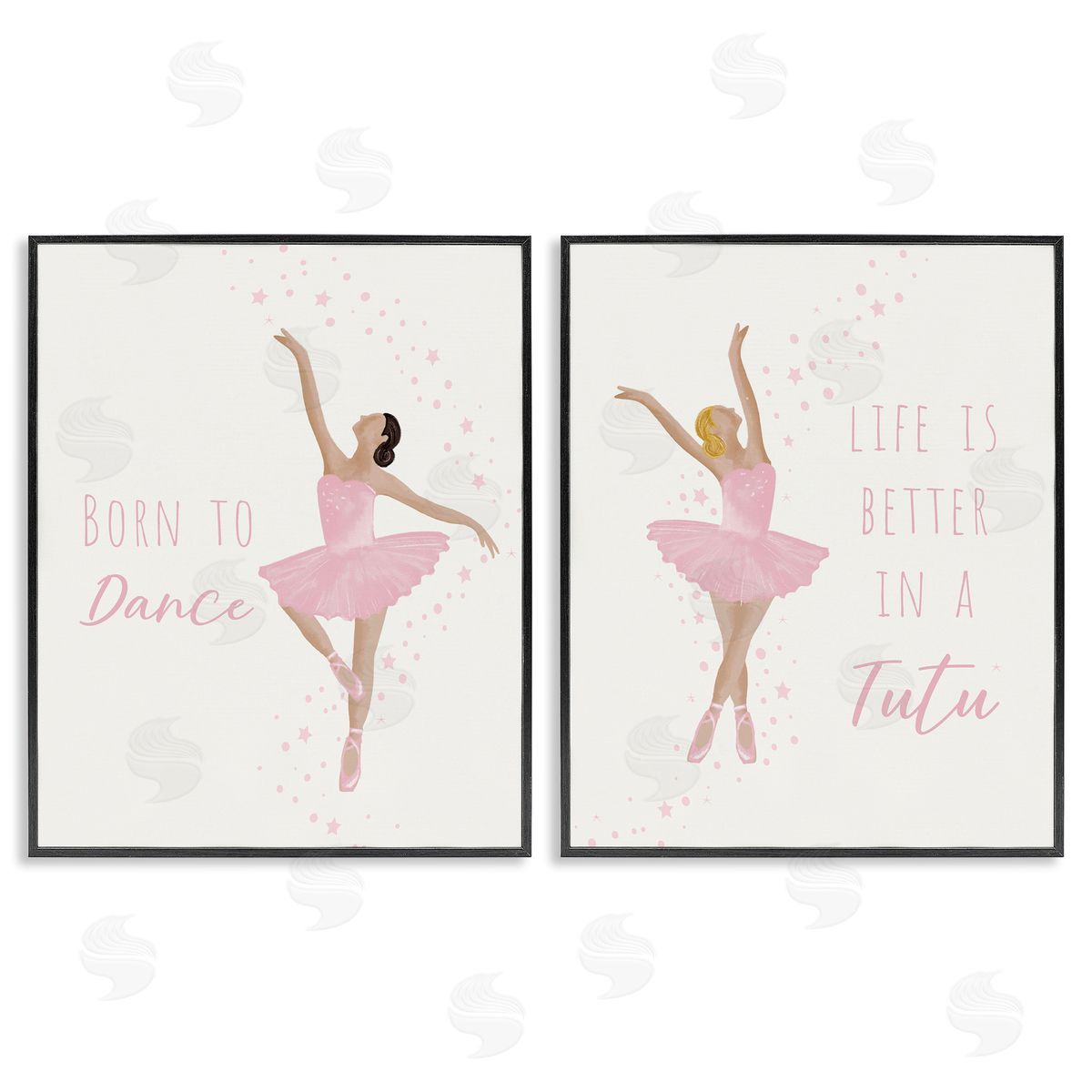 Inspiring Ballerina Sentiments Black Frame Print Wall Art, Home Decor by Chen Alyesh