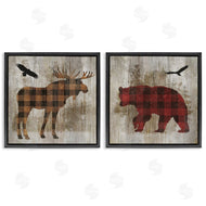 Susan Arnot | Woodland Creatures Plaid Silhouettes