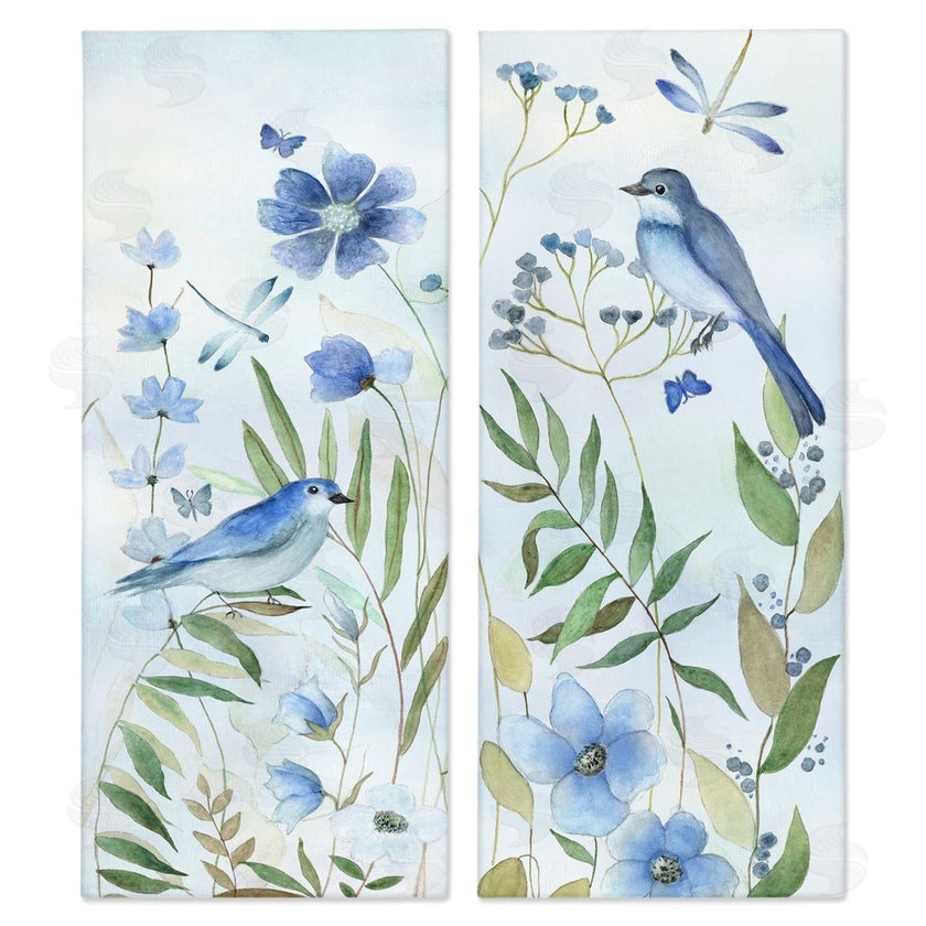 Janet Tava | Blue Hued Flowers & Birds