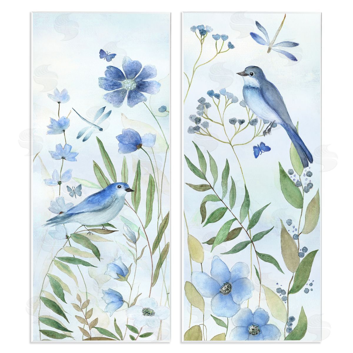 Janet Tava | Blue Hued Flowers & Birds