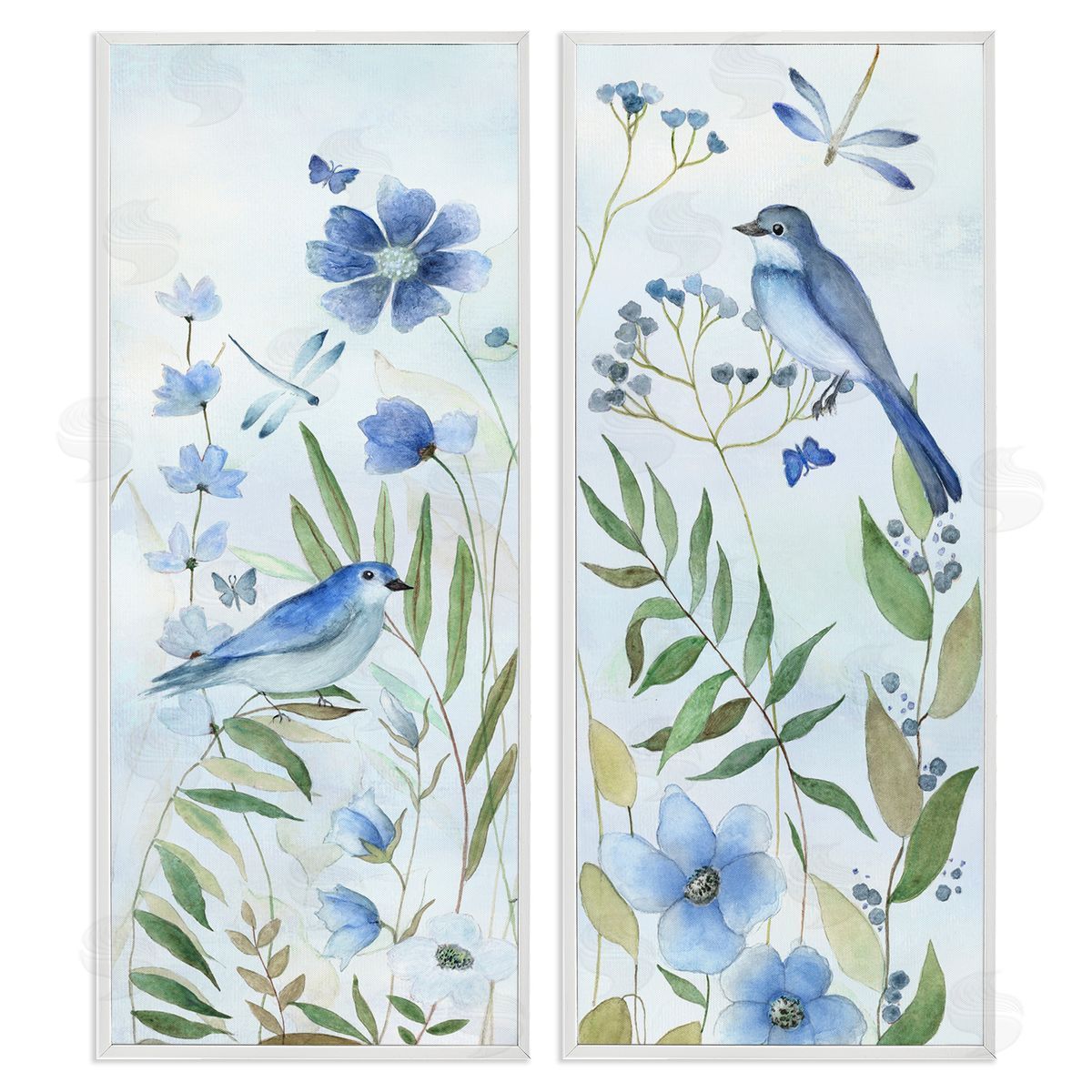 Janet Tava | Blue Hued Flowers & Birds