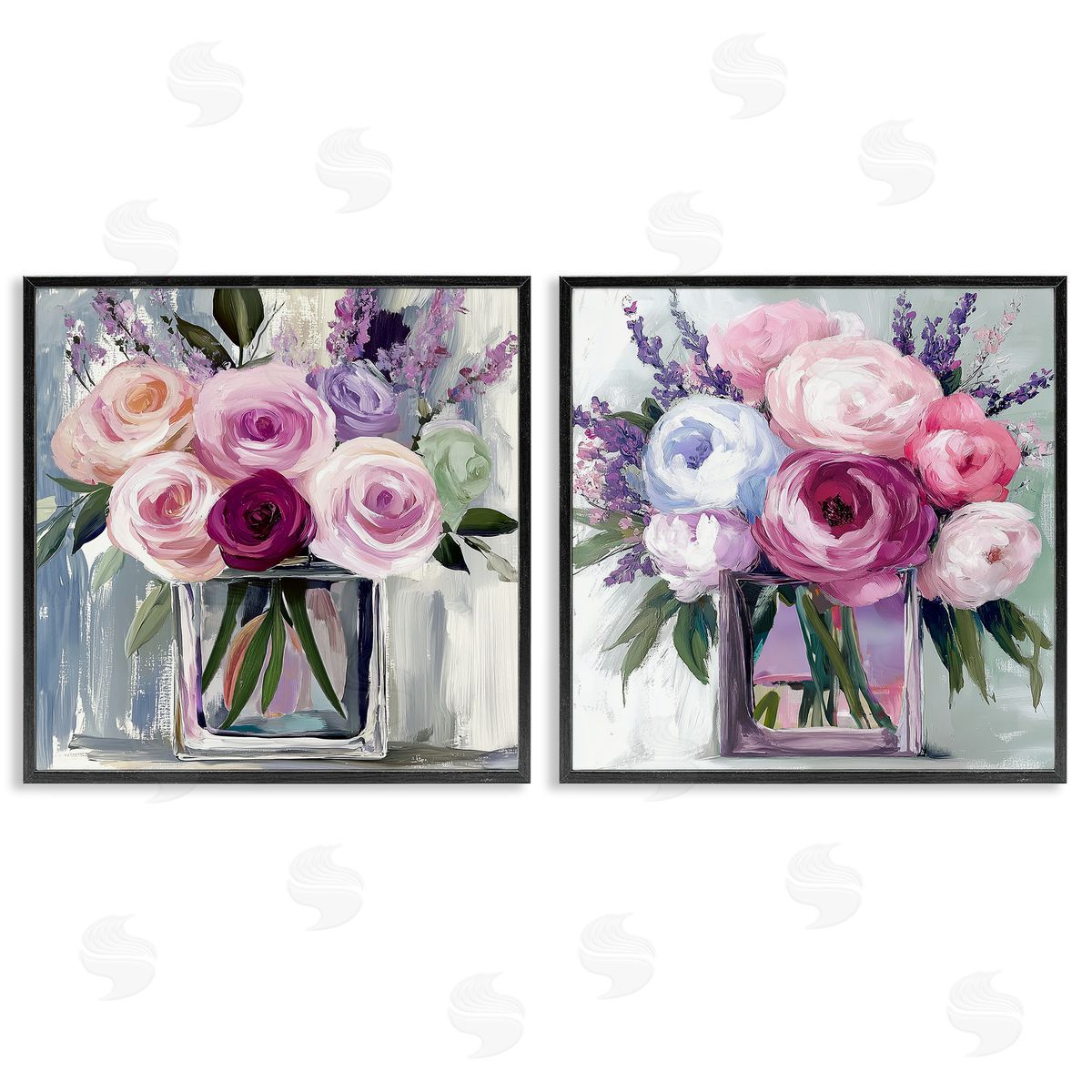 Annabelle Hall Cubic Vases of Flowers Canvas Wall Art Print