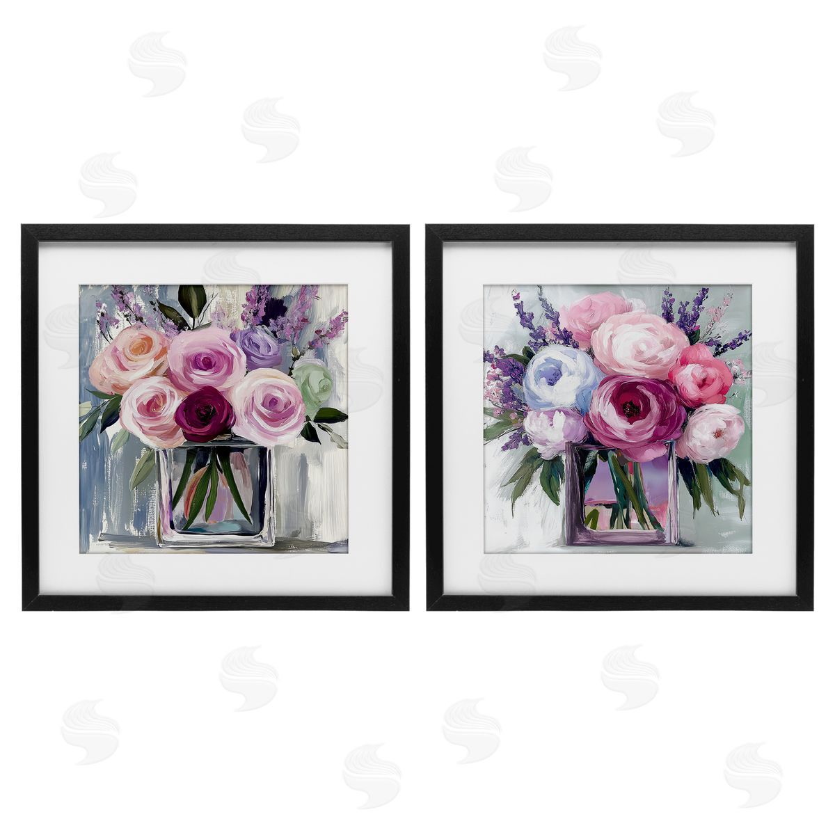 Annabelle Hall Cubic Vases of Flowers Canvas Wall Art Print