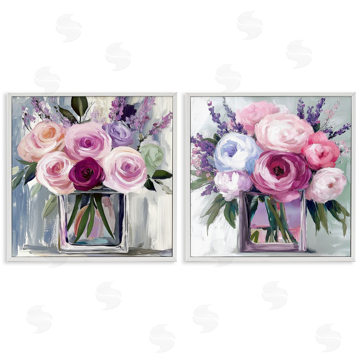 Annabelle Hall Cubic Vases of Flowers Canvas Wall Art Print