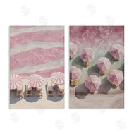 Annabelle Hall | Pink Umbrellas on Beach