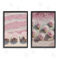 Annabelle Hall | Pink Umbrellas on Beach
