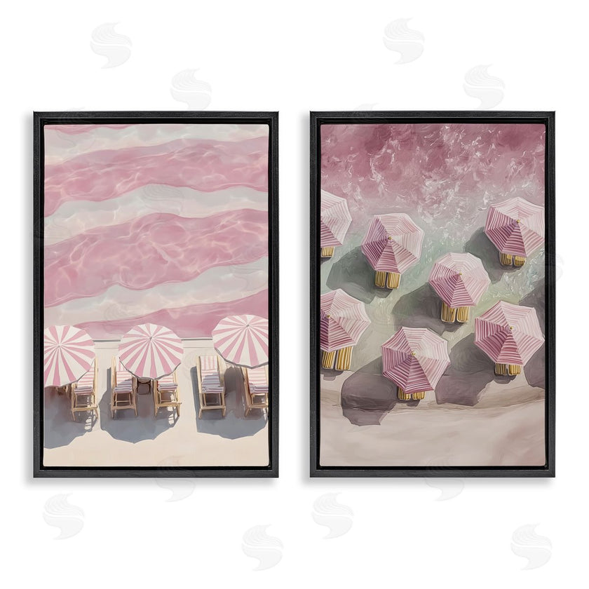 Annabelle Hall | Pink Umbrellas on Beach