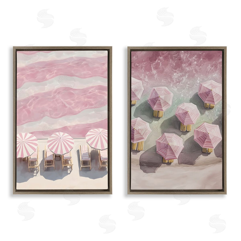 Annabelle Hall | Pink Umbrellas on Beach
