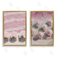 Annabelle Hall | Pink Umbrellas on Beach