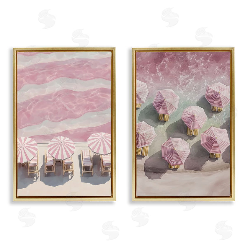 Annabelle Hall | Pink Umbrellas on Beach