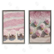 Annabelle Hall | Pink Umbrellas on Beach
