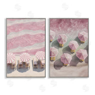 Annabelle Hall | Pink Umbrellas on Beach