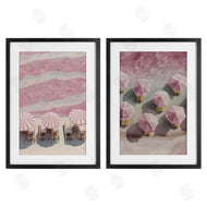 Annabelle Hall | Pink Umbrellas on Beach