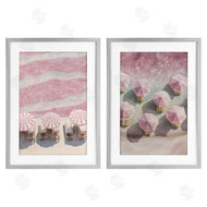 Annabelle Hall | Pink Umbrellas on Beach