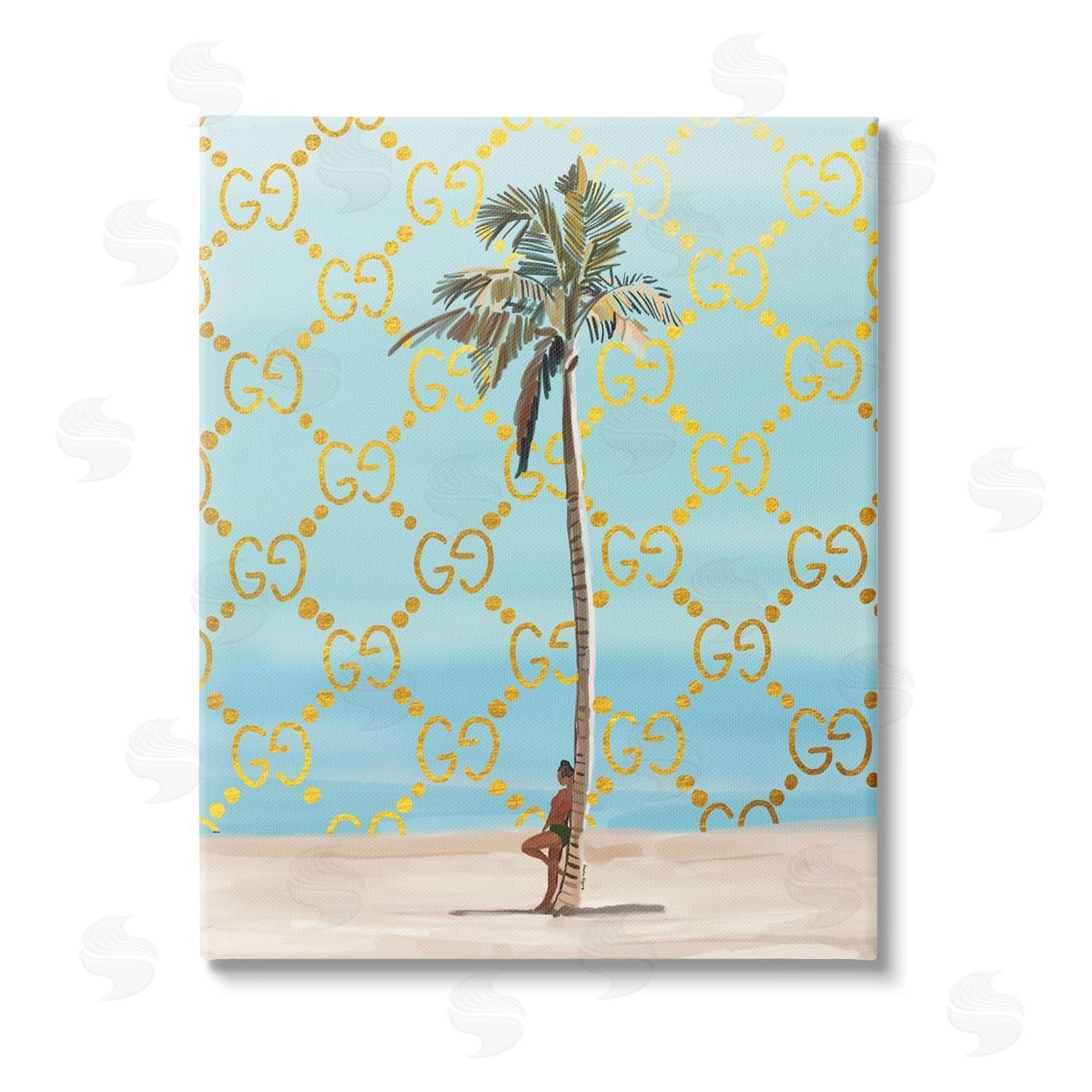 Amelia Noyes Glam Pattern Palm Tree Canvas Wall Art