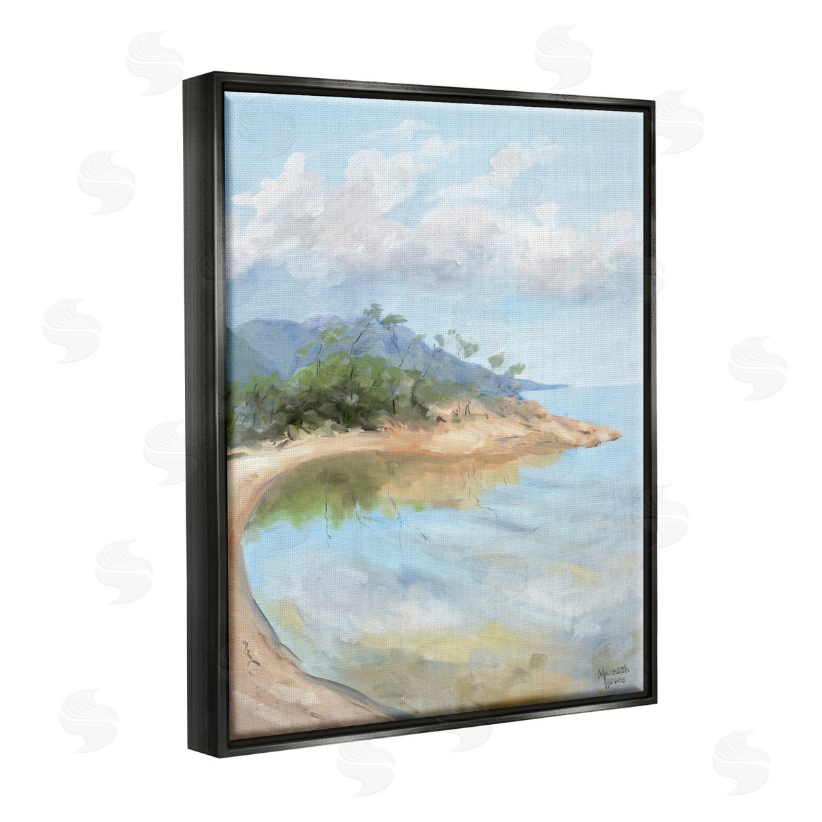 Meredith Howse Soft Beach Painting Black Floater Frame Canvas Artside_