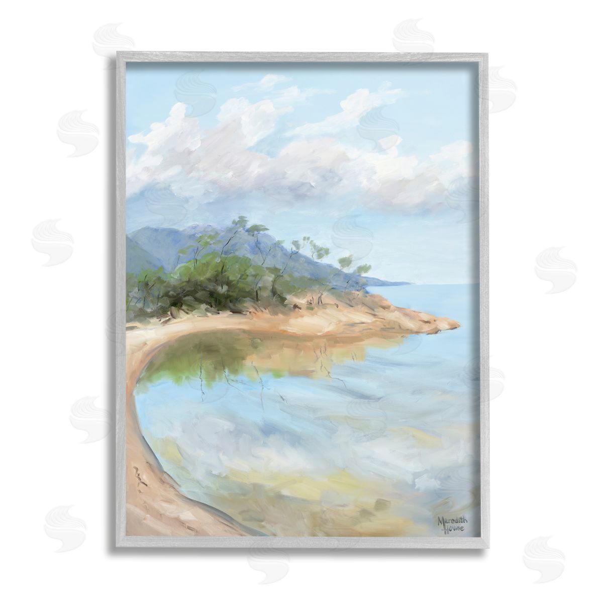 Meredith Howse Soft Beach Painting Gray Framed Giclee Wall Artside_