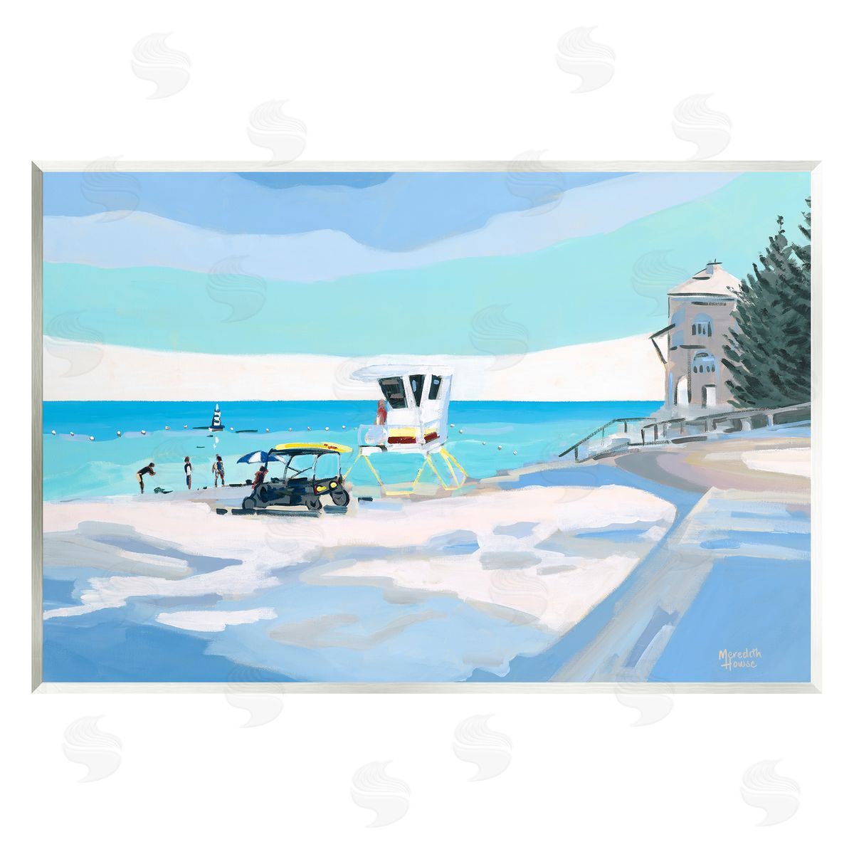 Meredith Howse Blue & White Beach Wall Plaque Artside_