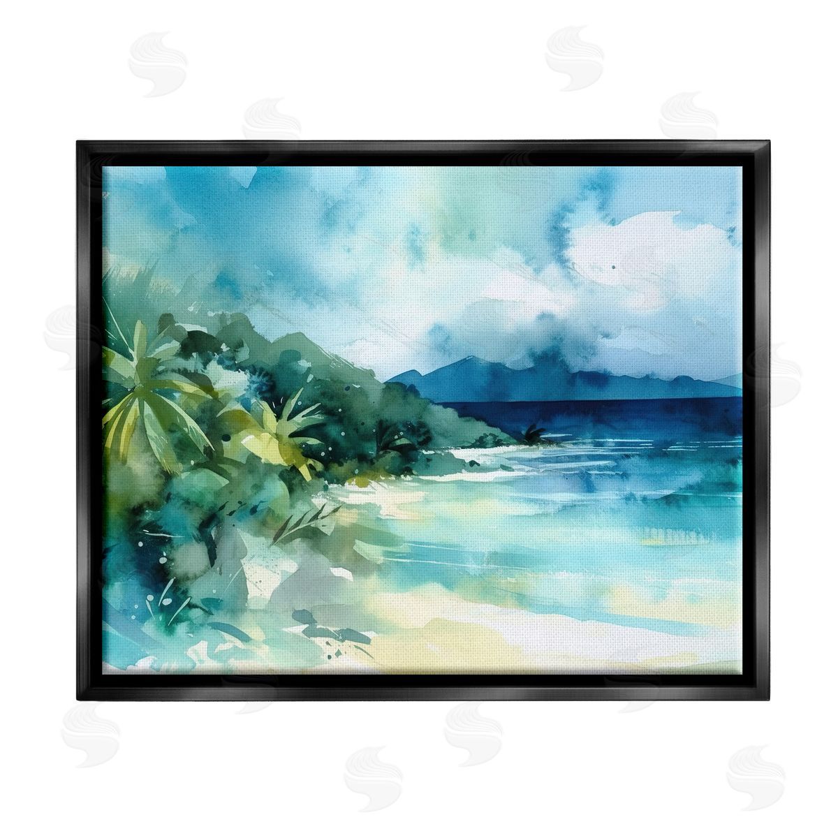 Andrea Haase Abstract Tropical Landscape Black Floater Frame Canvas Artside_