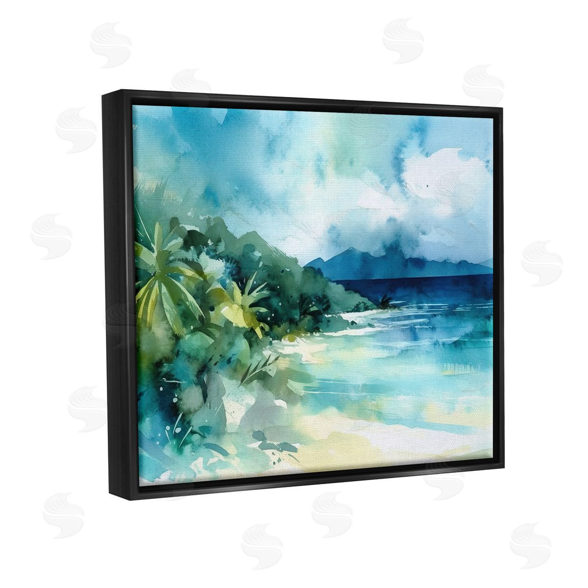 Andrea Haase Abstract Tropical Landscape Black Floater Frame Canvas Artside_
