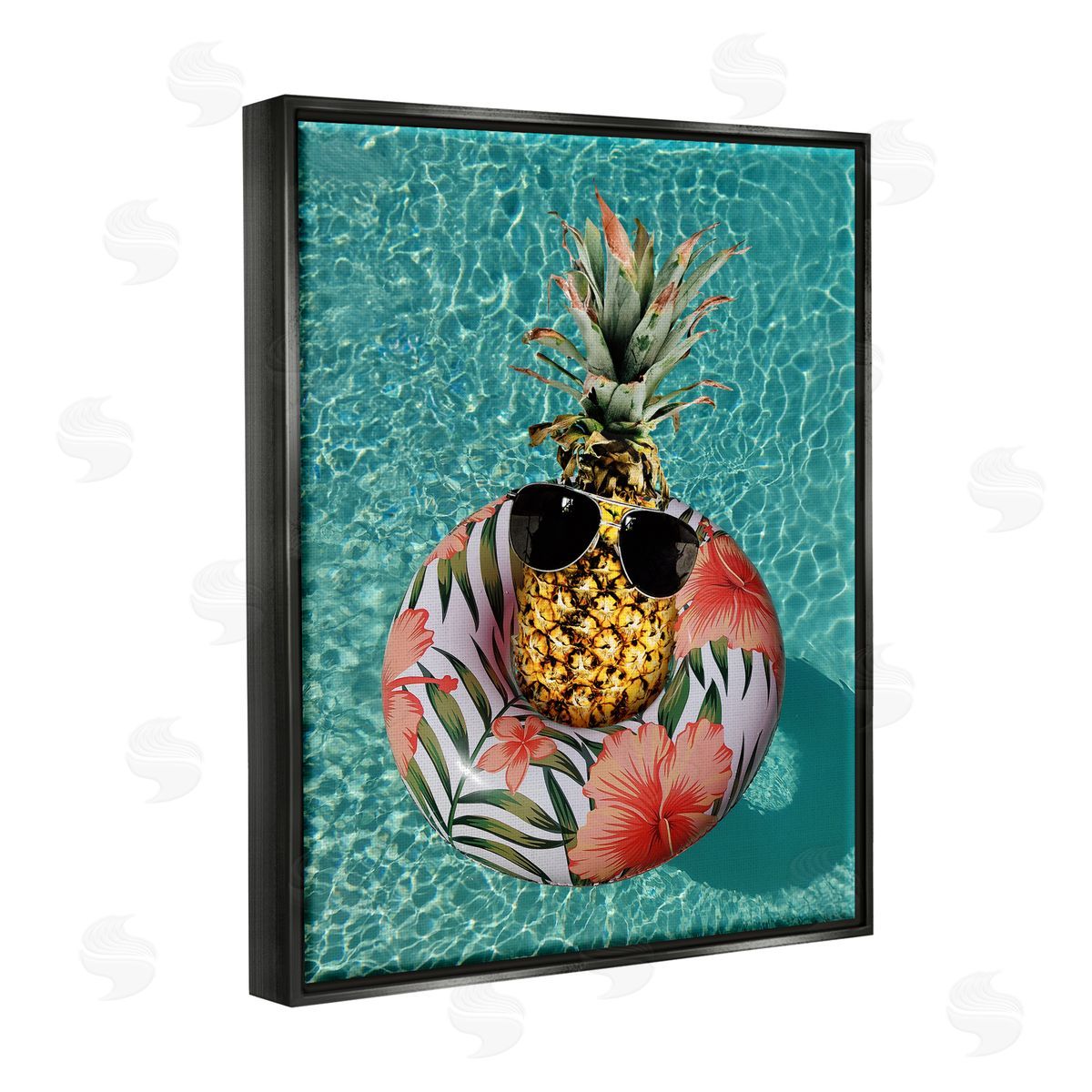 Ziwei Li Pineapple on Beach Tube Black Floater Frame Canvas Artside_