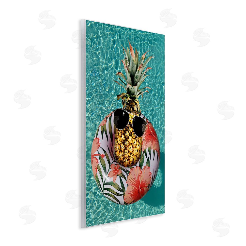 Ziwei Li Pineapple on Beach Tube Wooden Wall Plaque Art Print