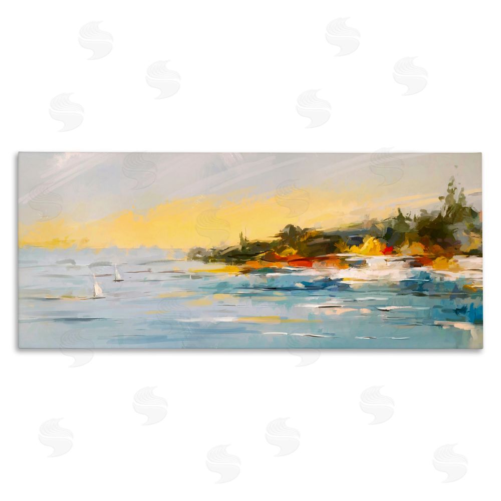 Ziwei Li Boats Ocean Scenery Canvas Wall Art Print