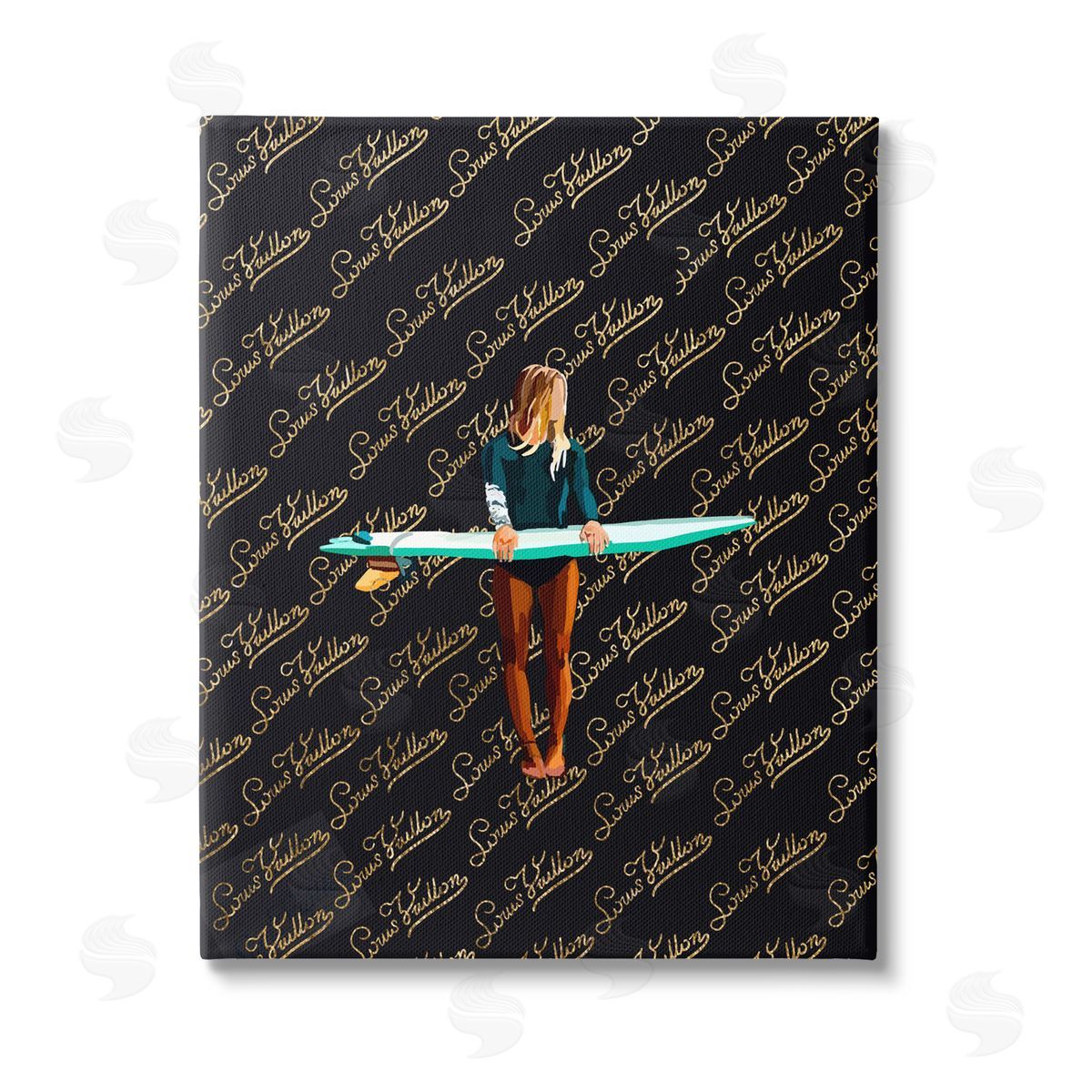 Amelia Noyes Glam Girl with Surfboard Canvas Wall Art