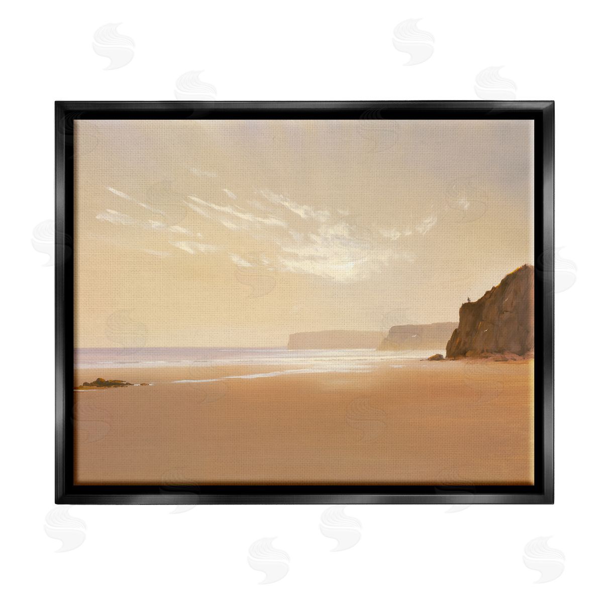 Lee Spencer Brown Beach Landscape Black Floater Frame Canvas Artside_