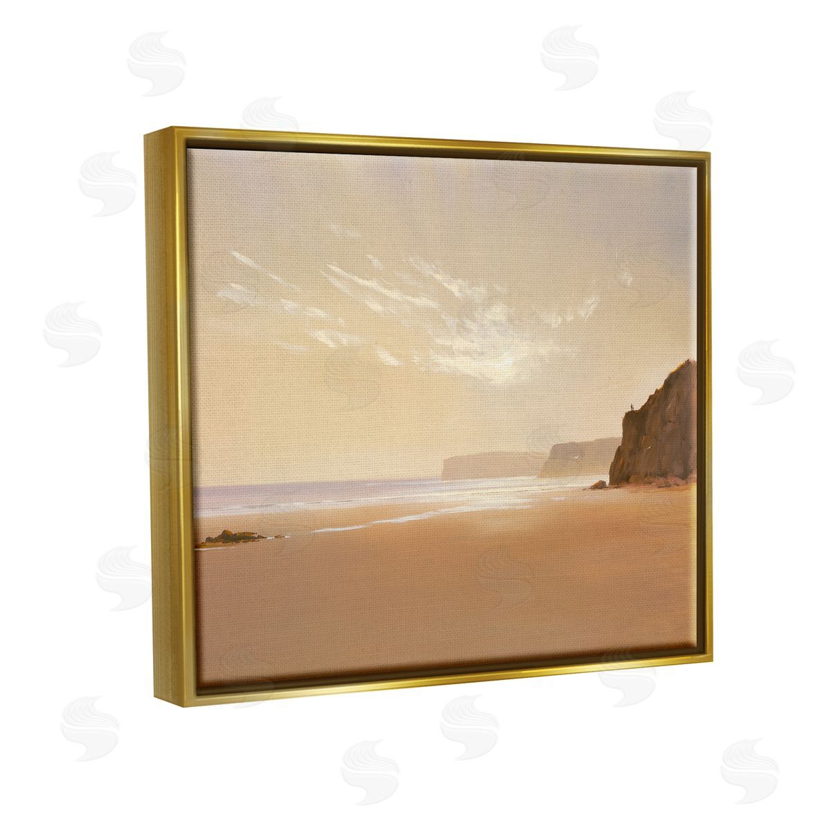 Lee Spencer Brown Beach Landscape Gold Floater Frame Canvas Artside_