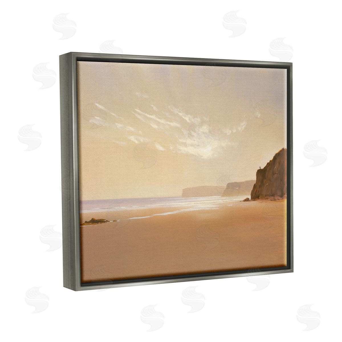 Lee Spencer Brown Beach Landscape Gray Floater Frame Canvas Artside_