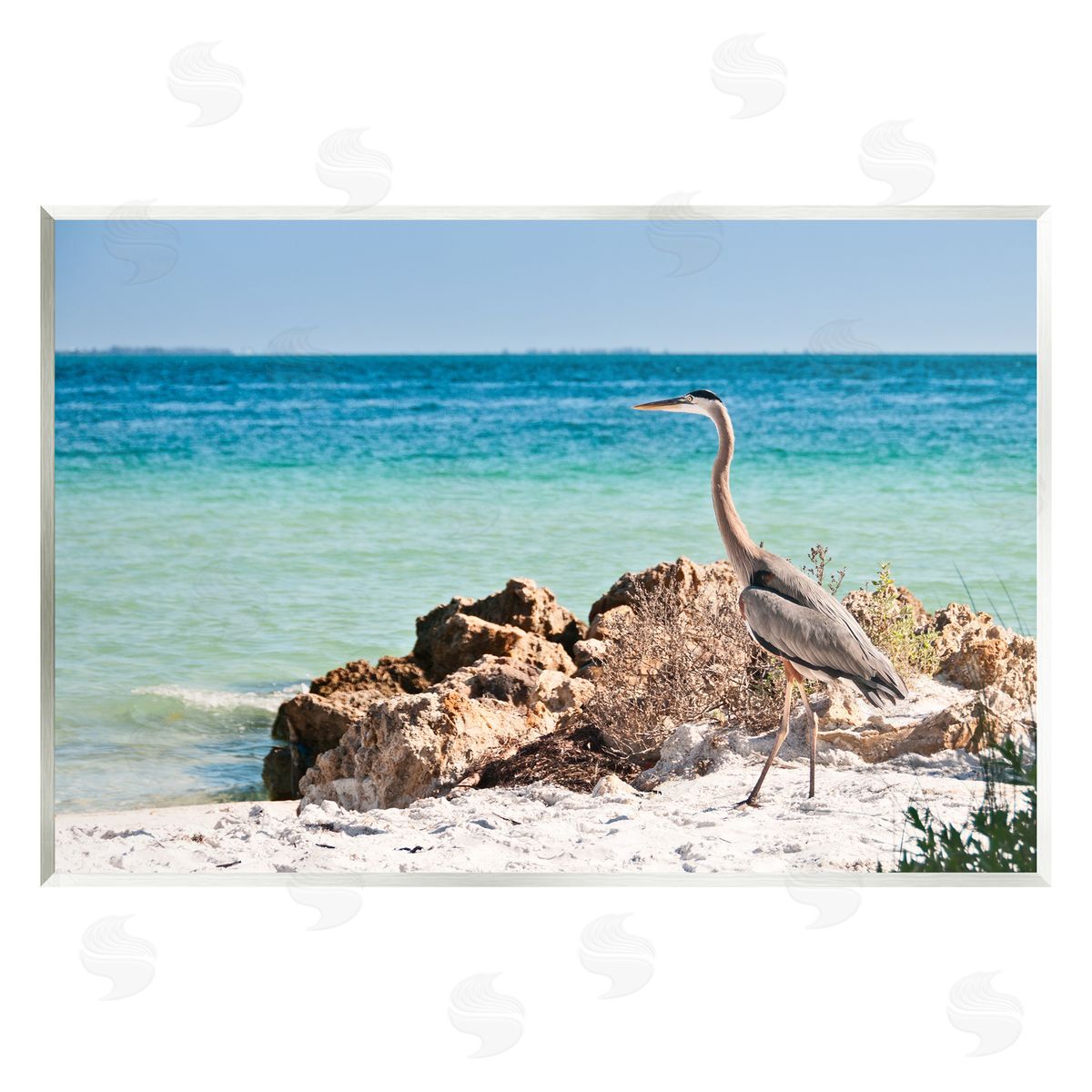 Mary Lou Johnson Heron Watching Ocean Wall Plaque Artside_