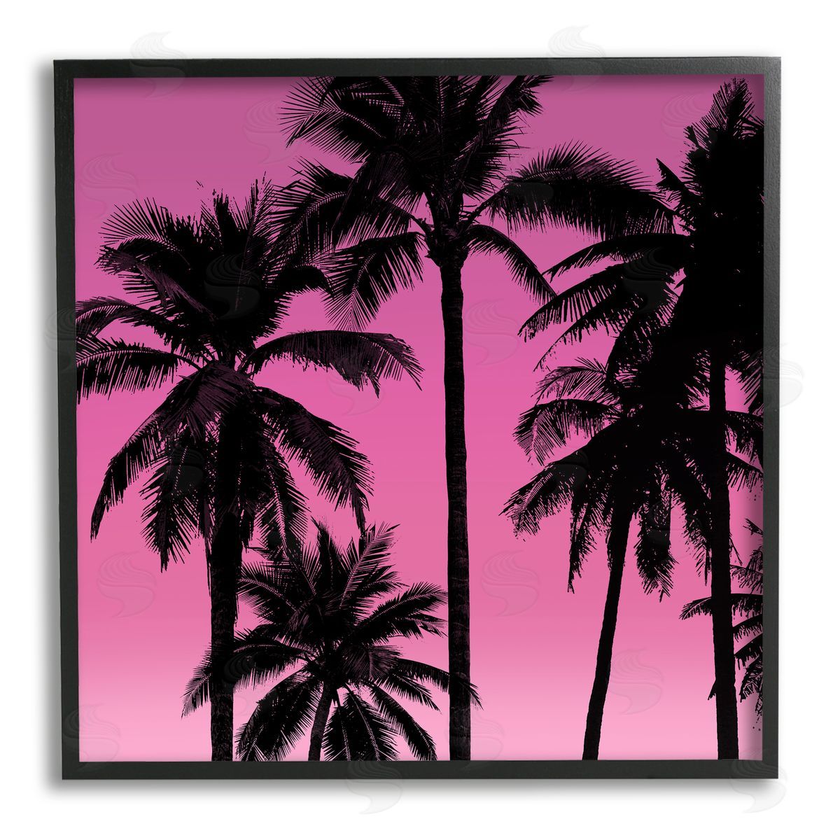 Mia Jensen Palm Trees & Pink Sky Black Framed Giclee Wall Artside_