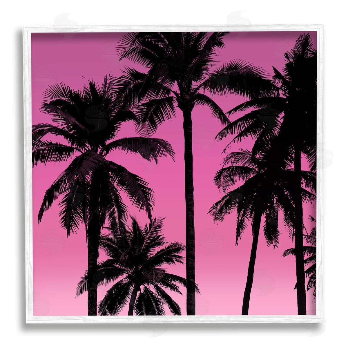 Mia Jensen Palm Trees & Pink Sky White Framed Giclee Wall Artside_