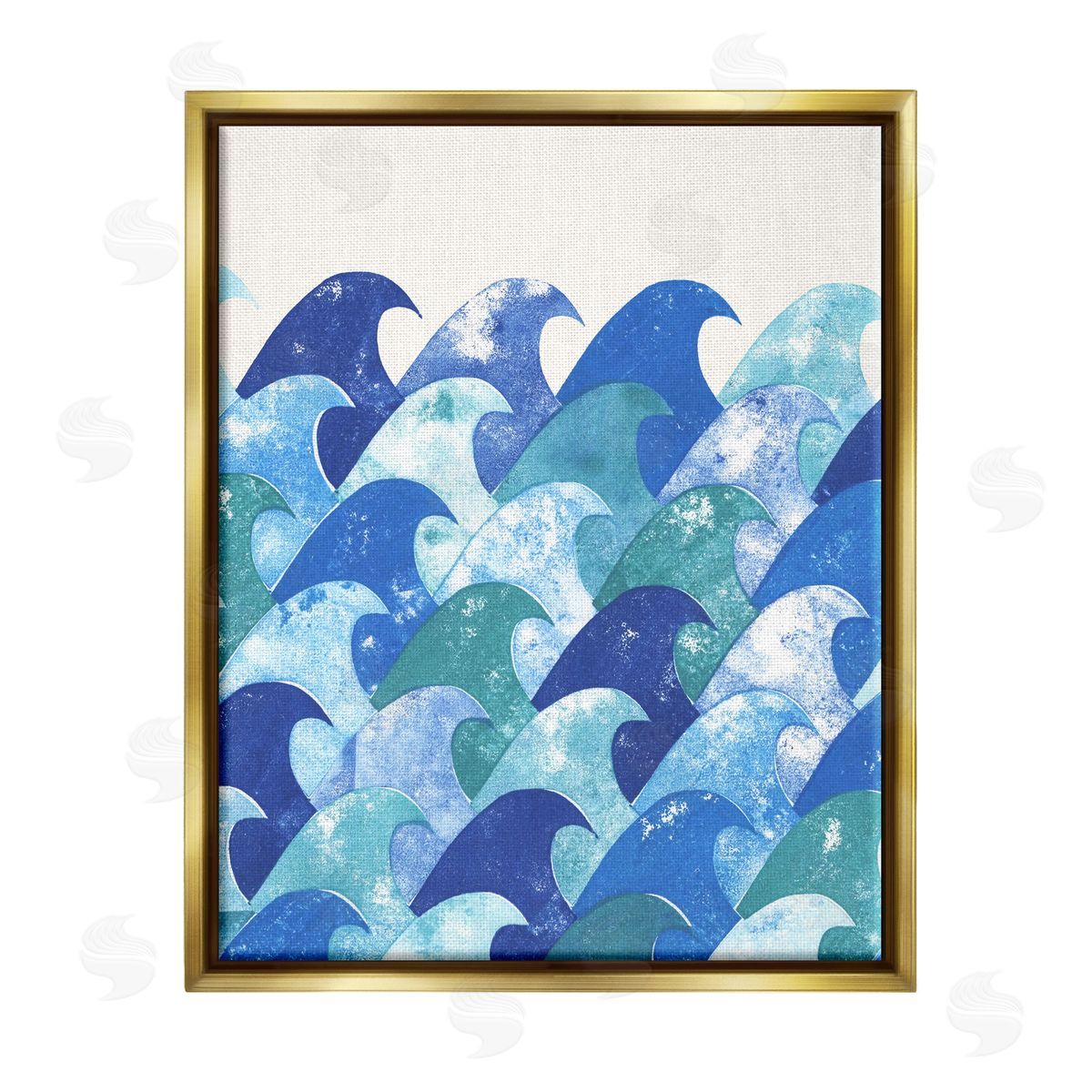 Marie le Moal Abstract Sea Waves Gold Floater Frame Canvas Artside_
