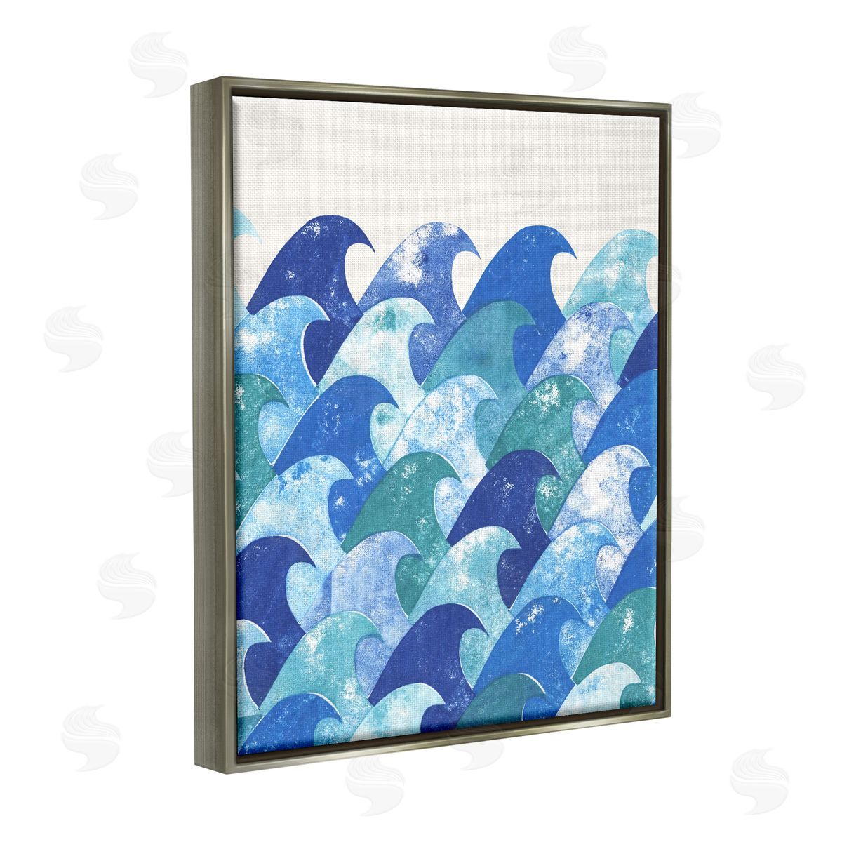 Marie le Moal Abstract Sea Waves Gray Floater Frame Canvas Artside_