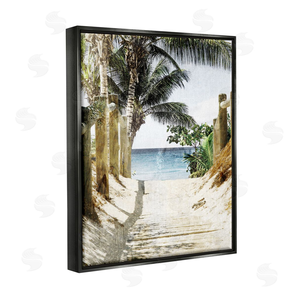 Marcus Prime Tropical Sandy Path Black Floater Frame Canvas Artside_