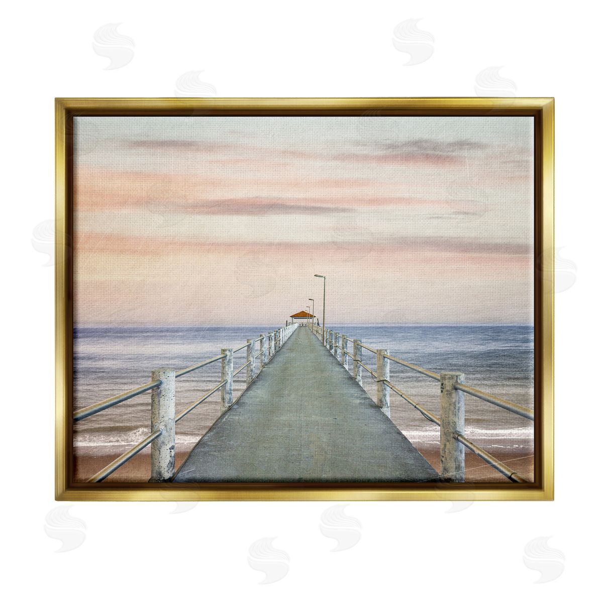 Marcus Prime Nautical Pier Walkway Gold Floater Frame Canvas Artside_