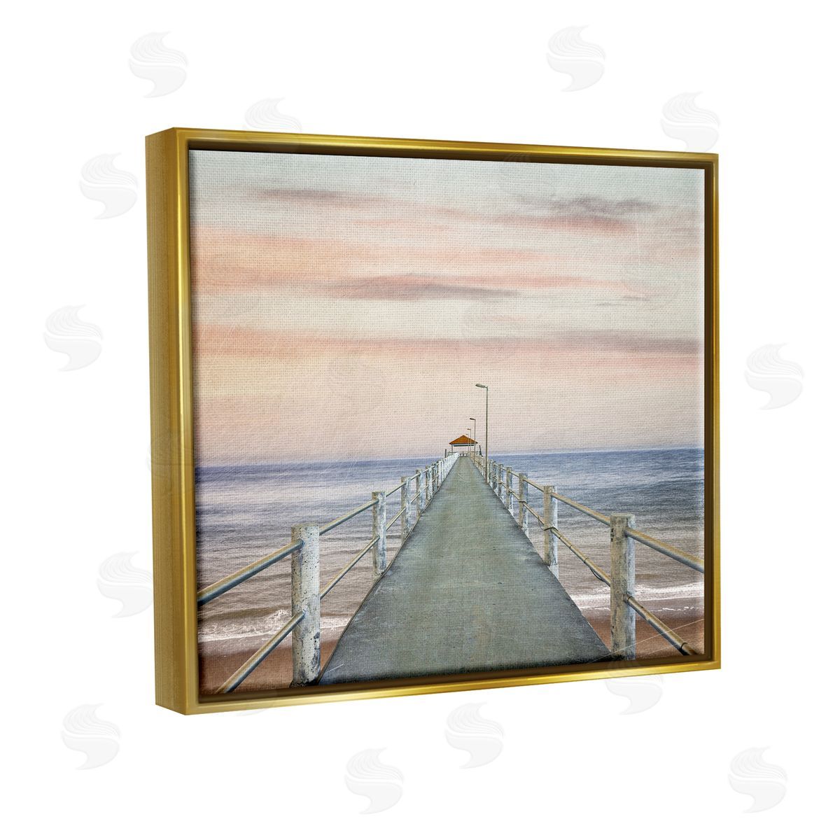Marcus Prime Nautical Pier Walkway Gold Floater Frame Canvas Artside_