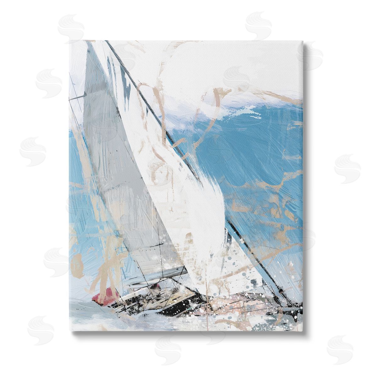 Savannah Miller Abstract Sailboat Waves Canvas Wall Art