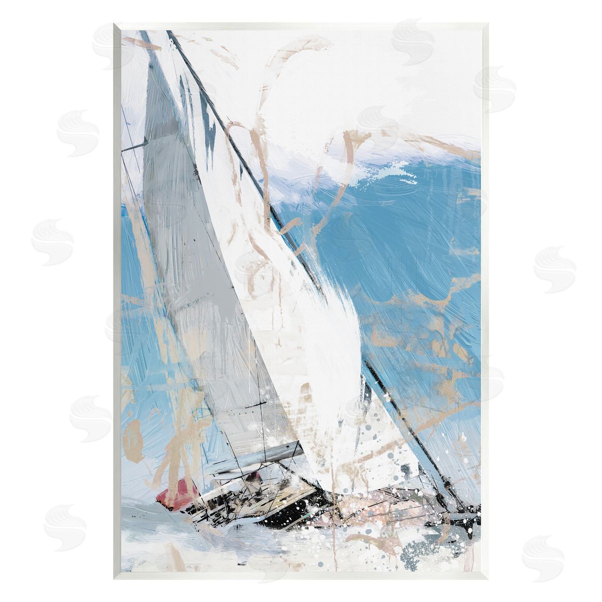 Savannah Miller Abstract Sailboat Waves Wall Plaque Artside_