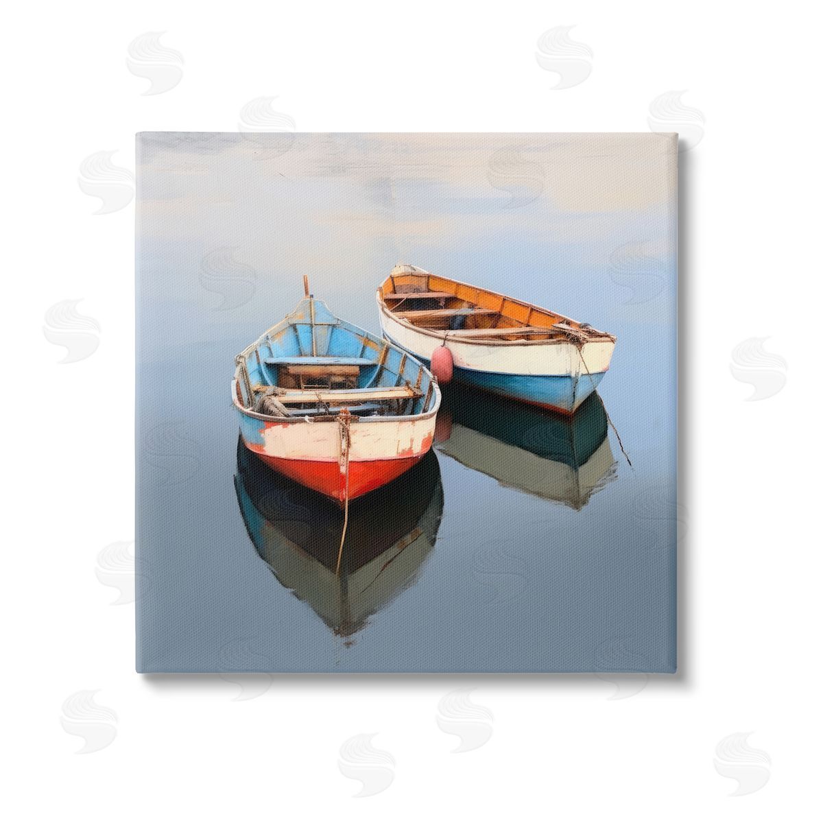 Irena Orlov Two Canoes in Lake Canvas Wall Art