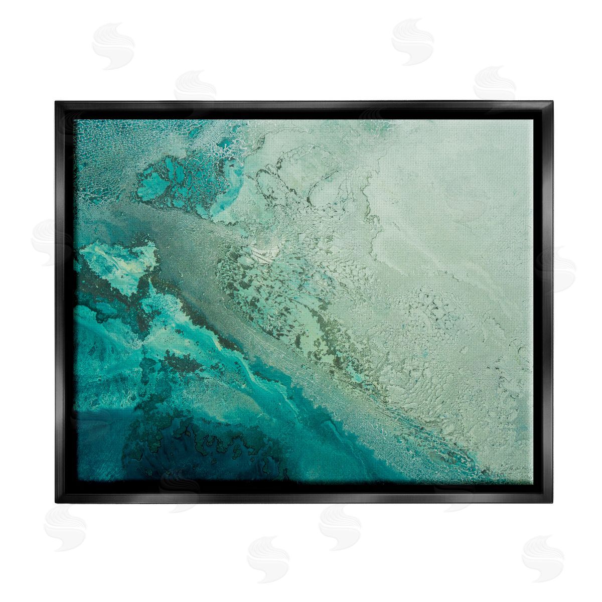 Petra Meikle de Vlas Aerial View Tide Pool Black Floater Frame Canvas Artside_