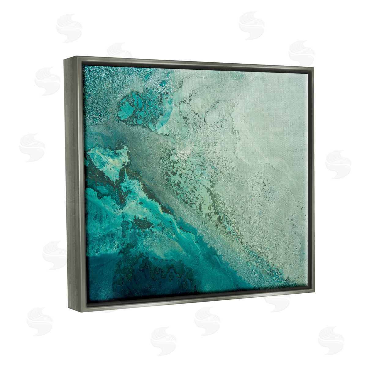 Petra Meikle de Vlas Aerial View Tide Pool Gray Floater Frame Canvas Artside_