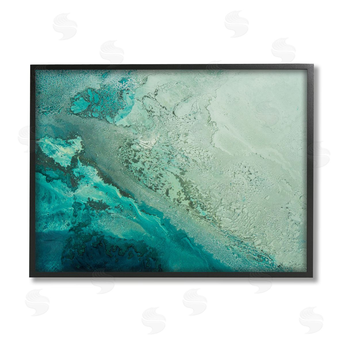 Petra Meikle de Vlas Aerial View Tide Pool Black Framed Giclee Wall Artside_