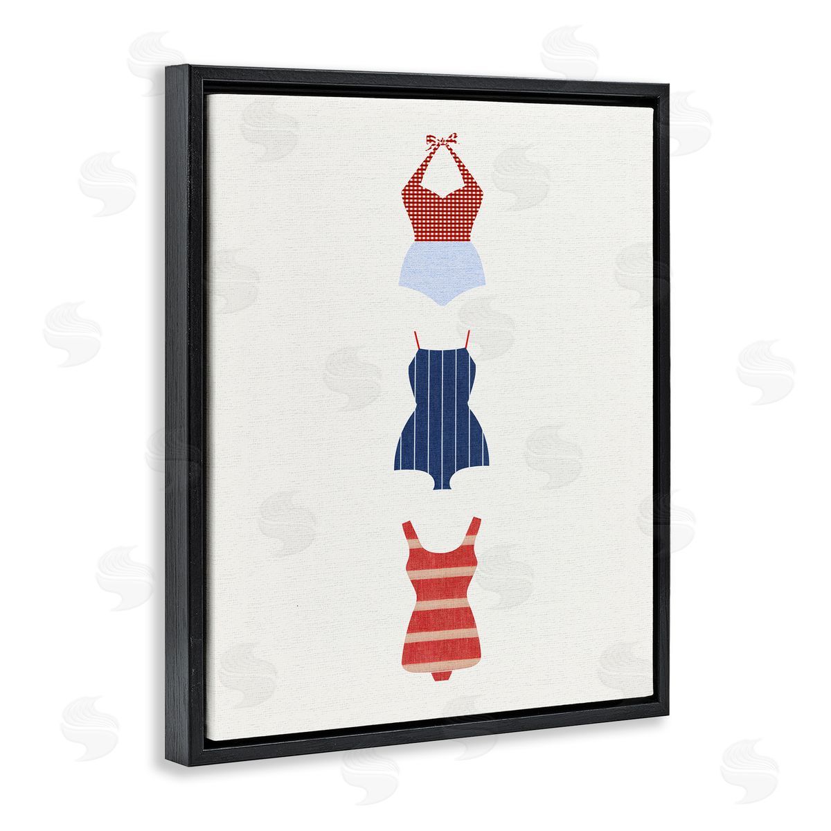 Stupell Studio Nautical Swim Style Black Floater Frame Canvas Artside_