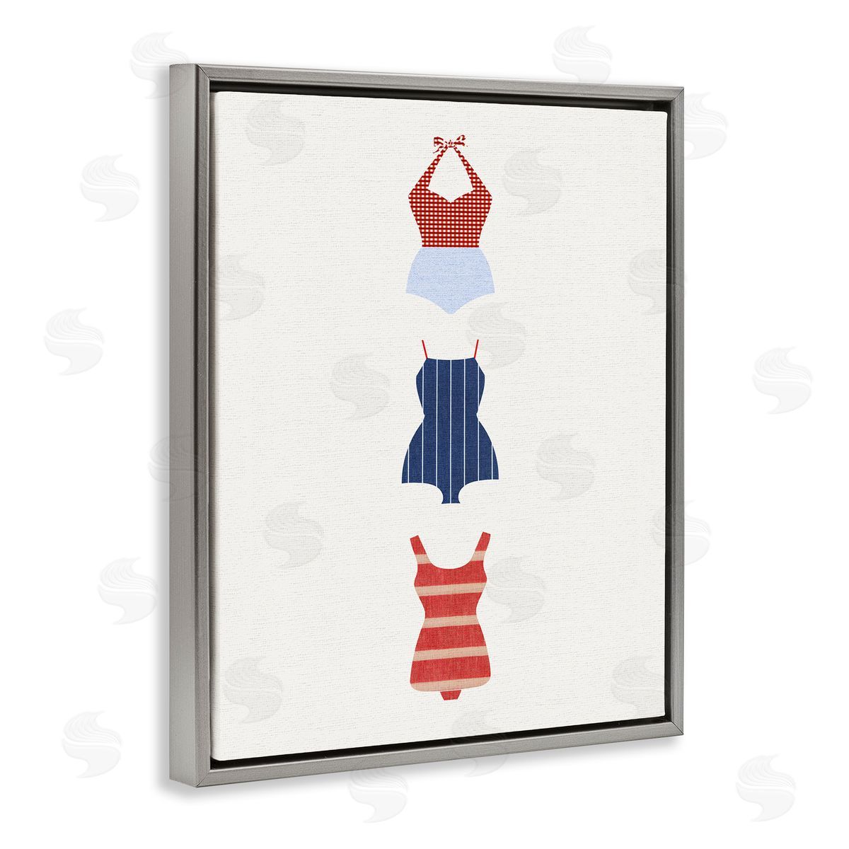 Stupell Studio Nautical Swim Style Gray Floater Frame Canvas Artside_